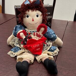 Handcrafted Rag Doll with Blue Dress